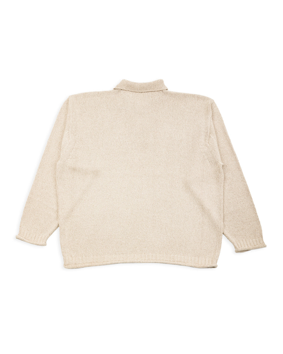 Olde H & Daughter Silk Cotton Half Zip Pullover - Stone 08 - Standard & Strange