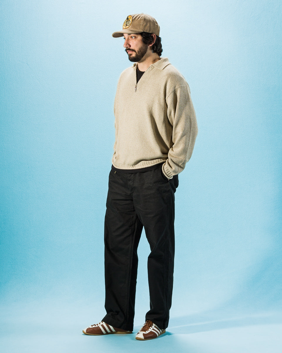 Olde H & Daughter Silk Cotton Half Zip Pullover - Stone 08 - Standard & Strange