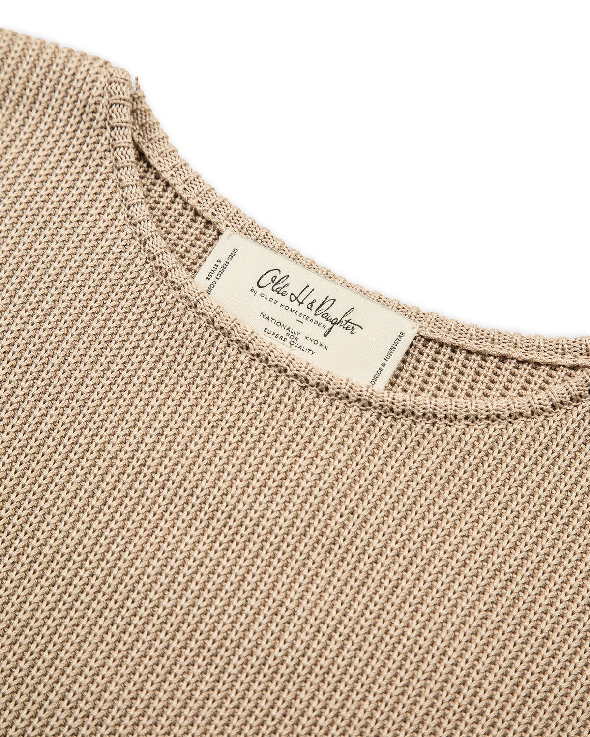 Olde H & Daughter Silk Hand Knitting Heavyweight Rib Pullover - Beige 8 - Standard & Strange
