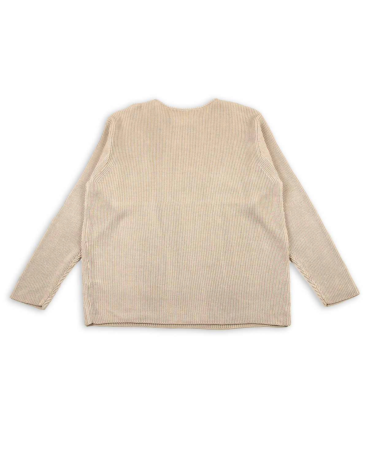 Olde H & Daughter Silk Hand Knitting Heavyweight Rib Pullover - Beige 8 - Standard & Strange