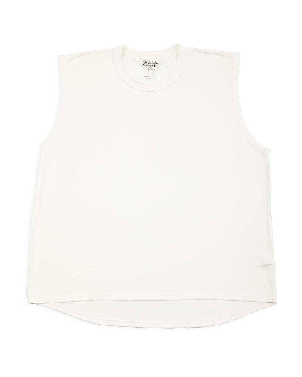 Olde H & Daughter Silk Tight Tension Middle Plain Stitches Tank - Off White - Standard & Strange