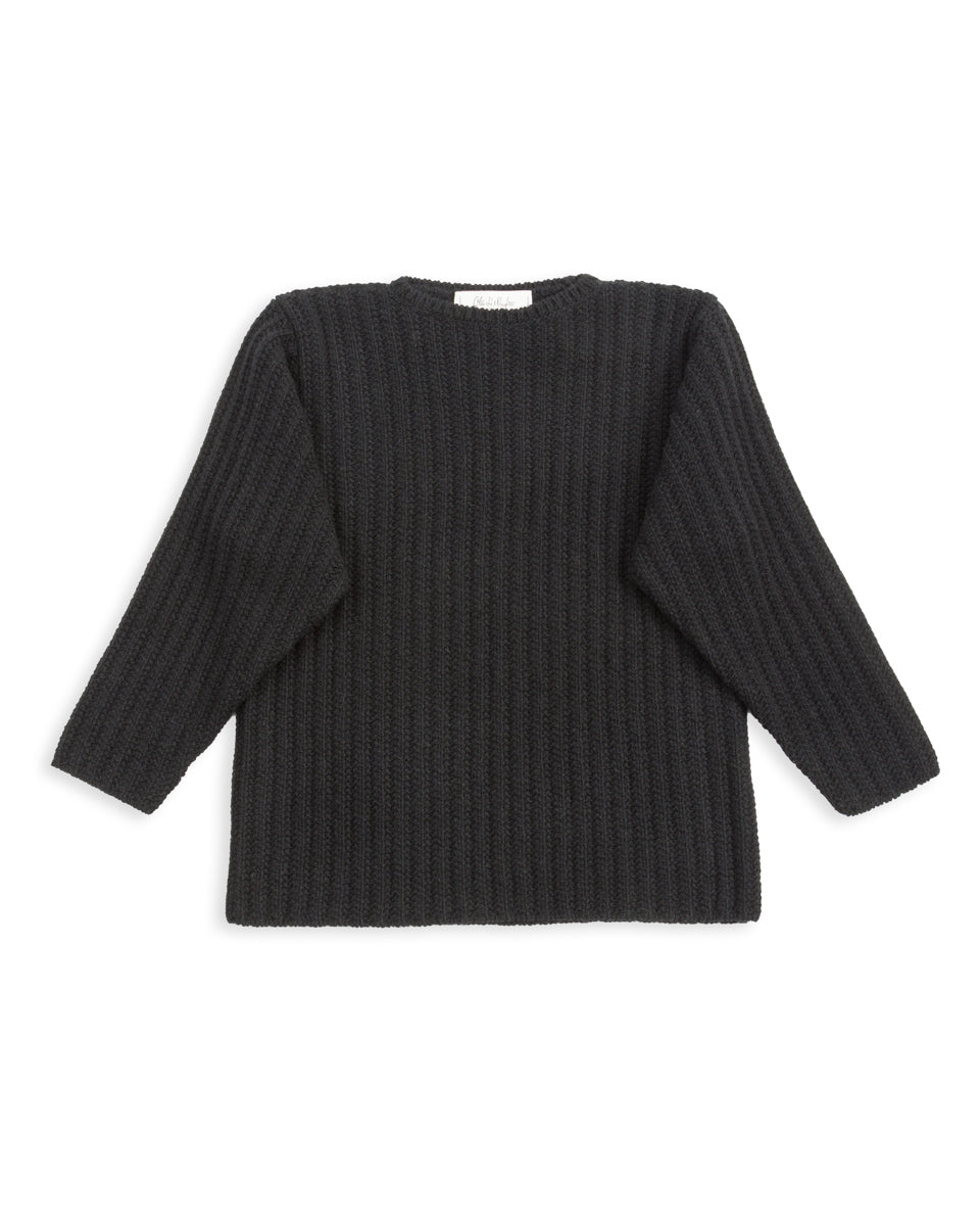 Olde H & Daughter Slub Cashmere Boat Pullover - Black 10 - Standard & Strange