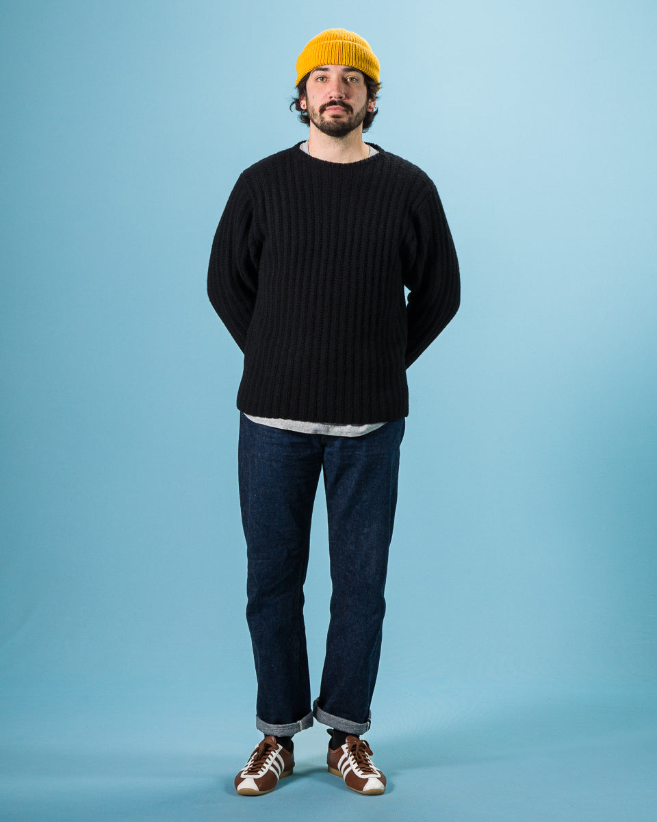 Olde H & Daughter Slub Cashmere Boat Pullover - Black 10 - Standard & Strange