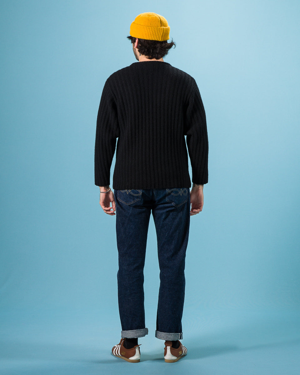 Olde H & Daughter Slub Cashmere Boat Pullover - Black 10 - Standard & Strange
