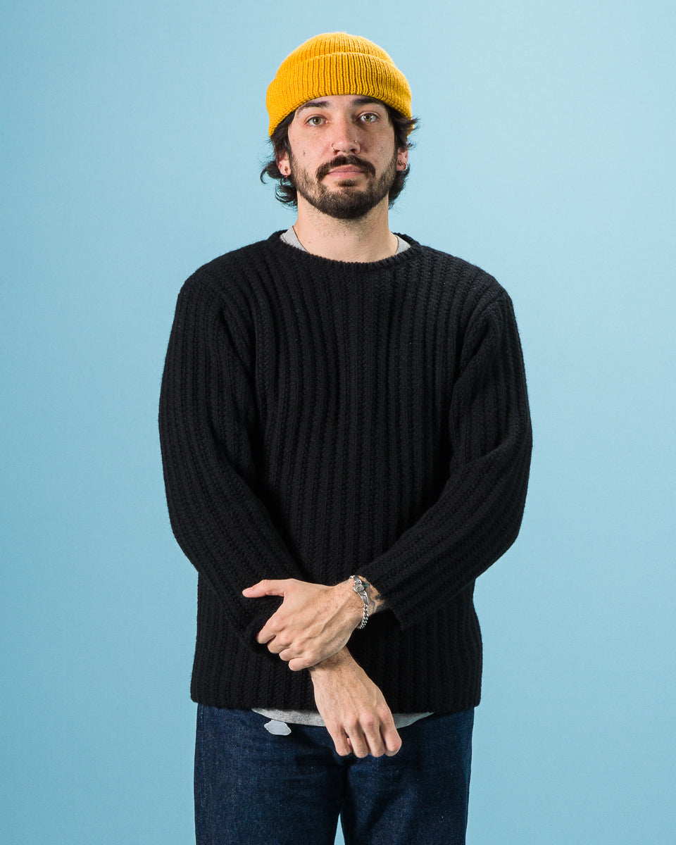 Olde H & Daughter Slub Cashmere Boat Pullover - Black 10 - Standard & Strange