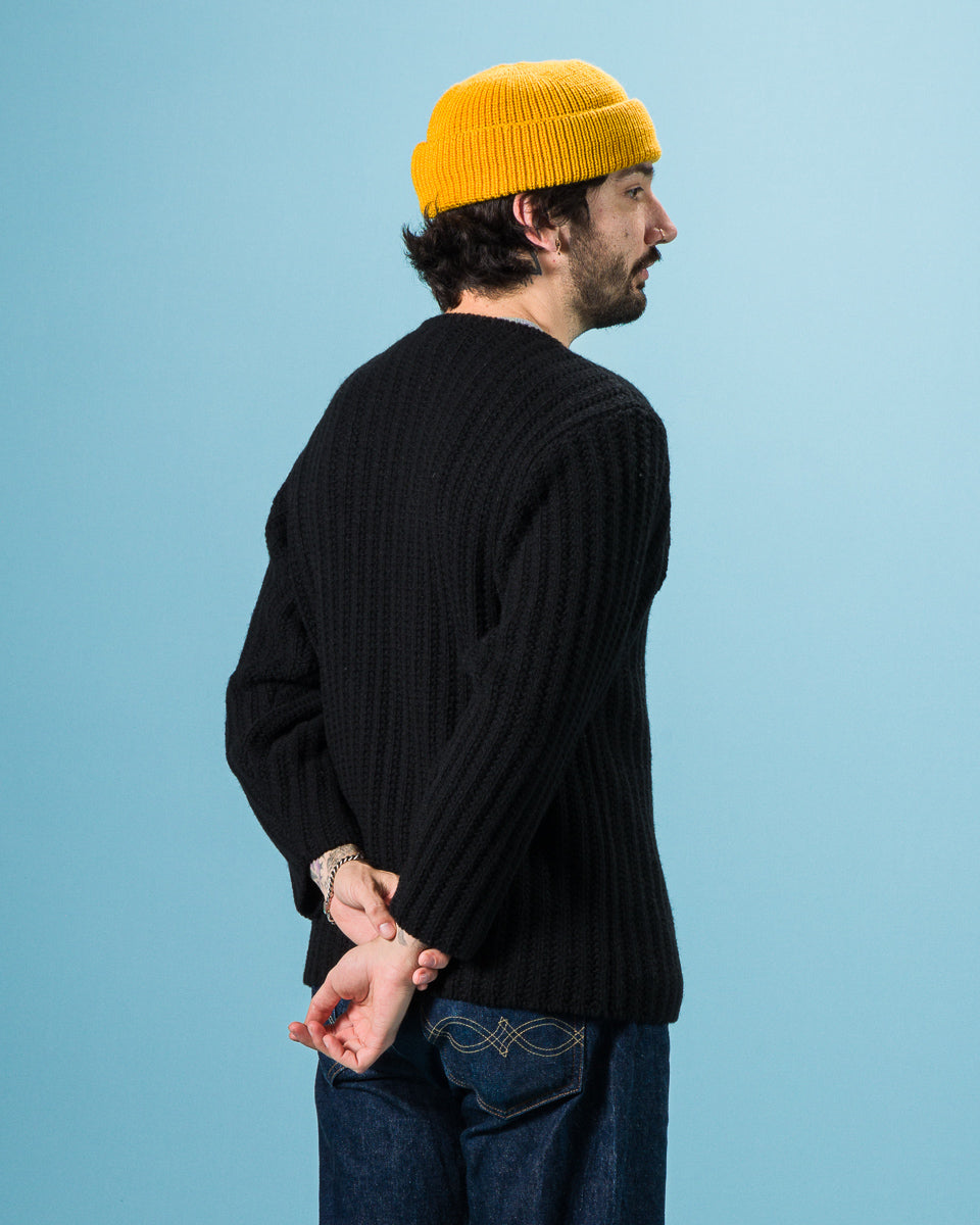 Olde H & Daughter Slub Cashmere Boat Pullover - Black 10 - Standard & Strange