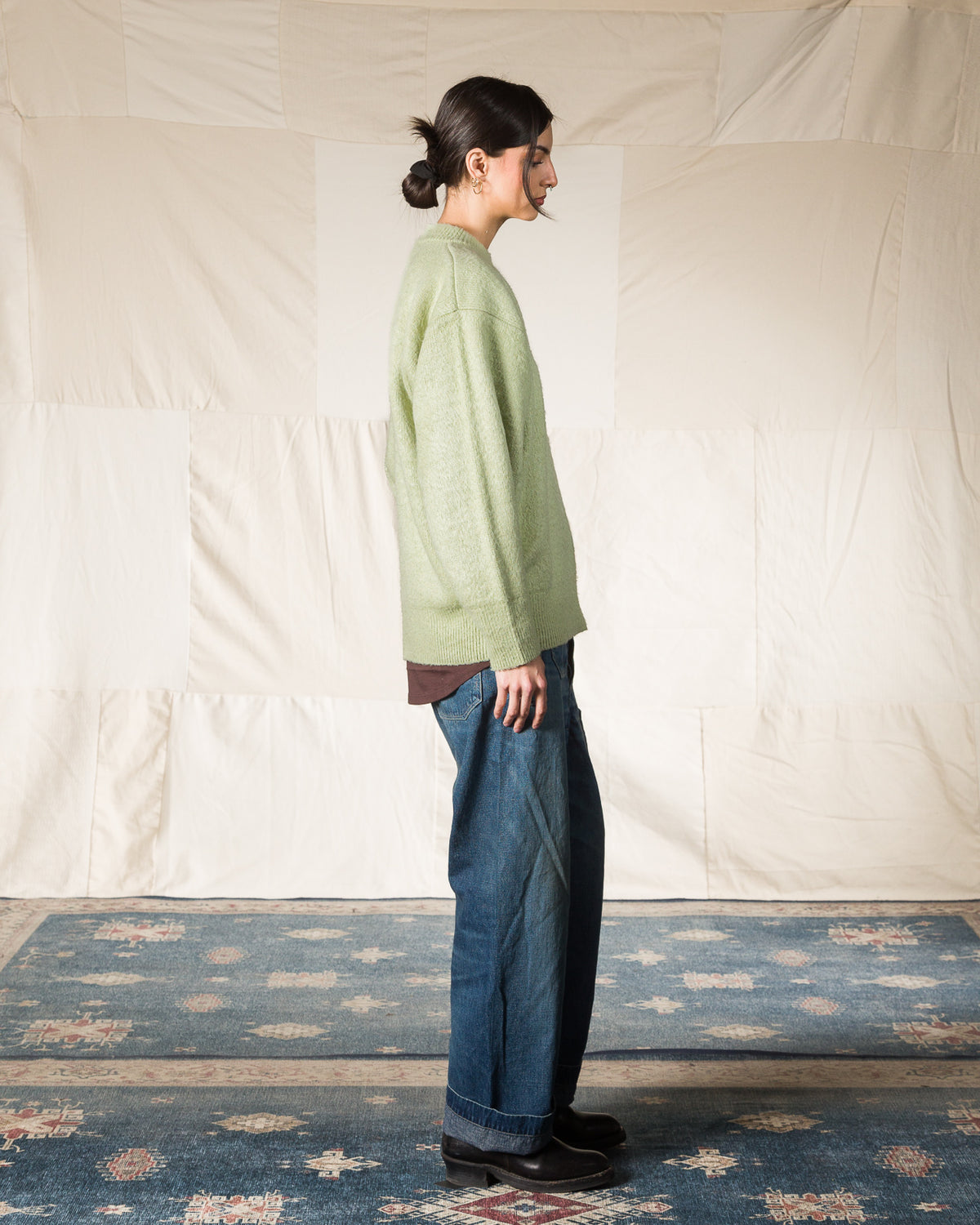 Olde H & Daughter Silk Shaggy Dog Pullover - Pistachio - Standard & Strange