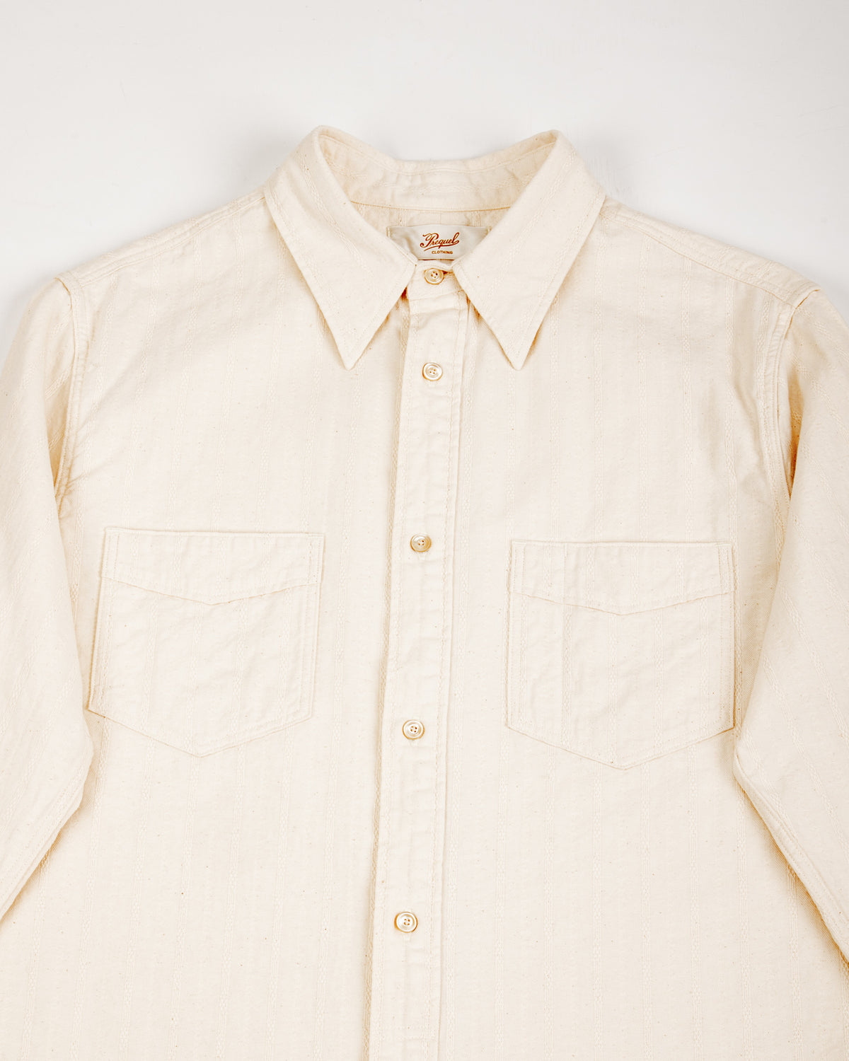 Prequel Classic Stripe Shirt - Beige Jacquard - Standard & Strange