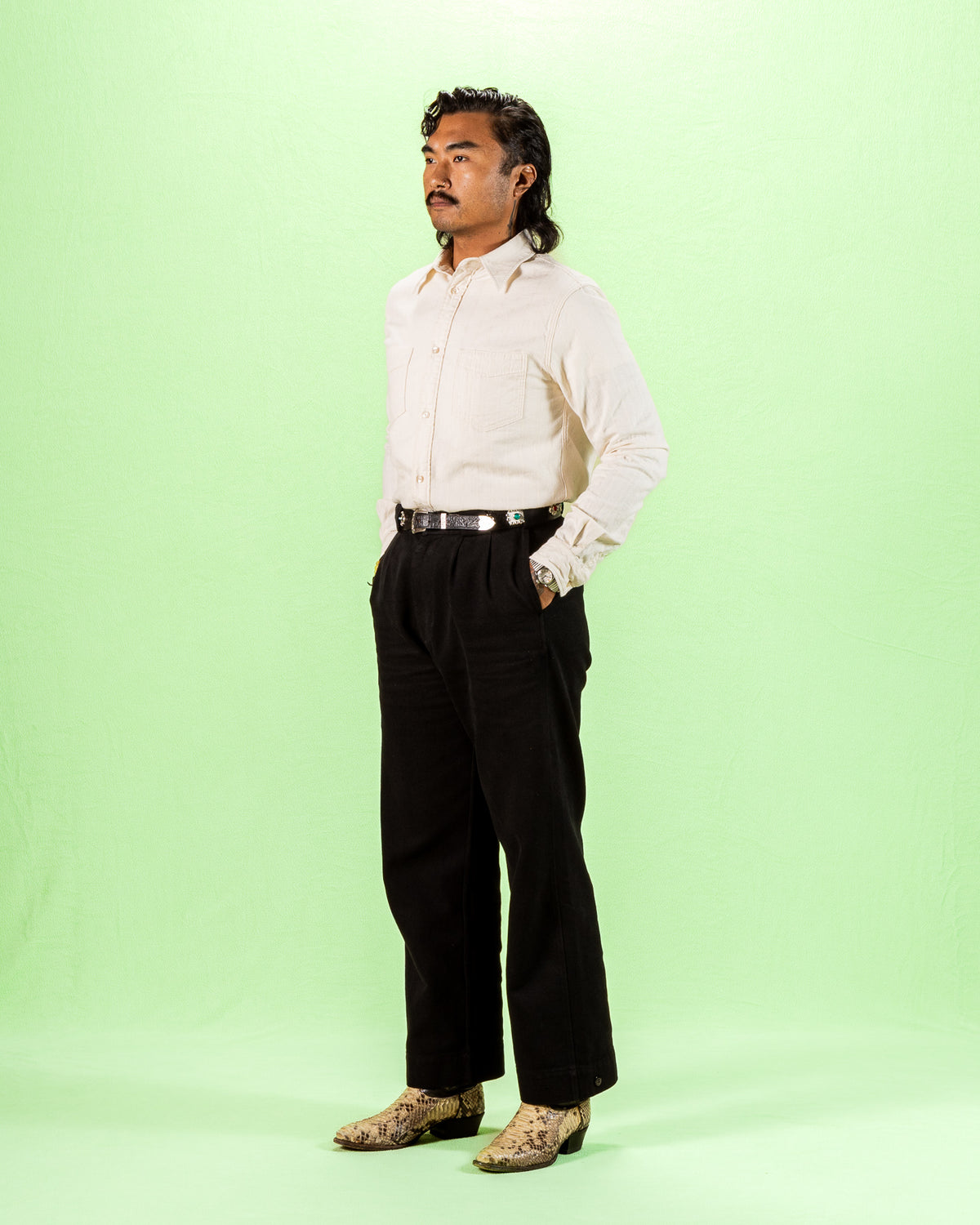 Prequel Classic Stripe Shirt - Beige Jacquard - Standard & Strange