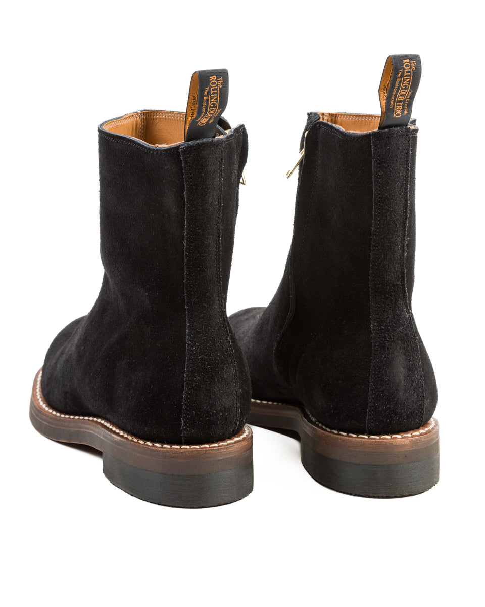 Rolling Dub Trio Casper Side Zip Boot - Black Oiled Suede - Standard & Strange
