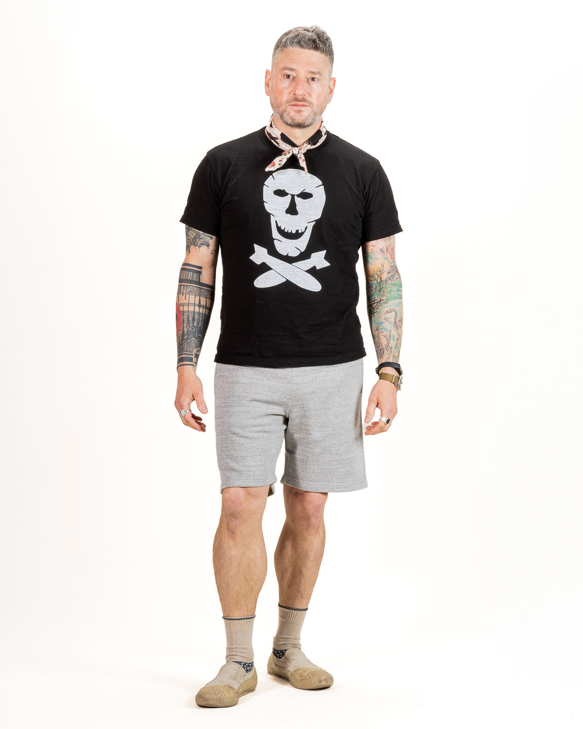 The Real McCoy's 9 oz Loopwheel Sweat Shorts - Gray - Standard & Strange