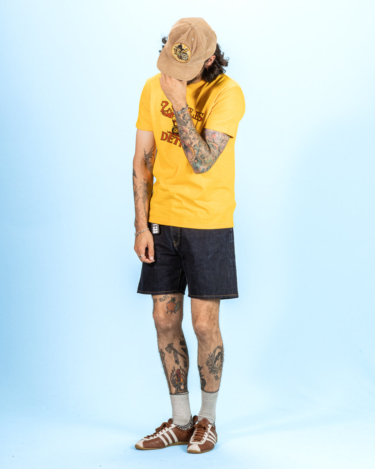 The Real McCoy's Athletic T-Shirt / 2-Wheelers Of Detroit - Yellow - Standard & Strange