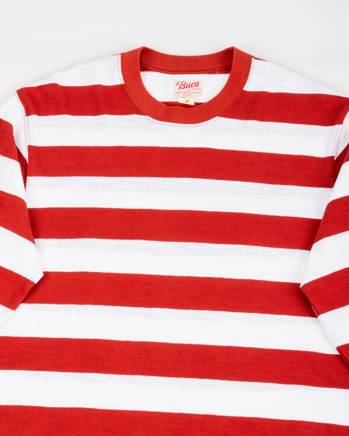 The Real McCoy's Buco Stripe Tee L/S - White/Red - Standard & Strange