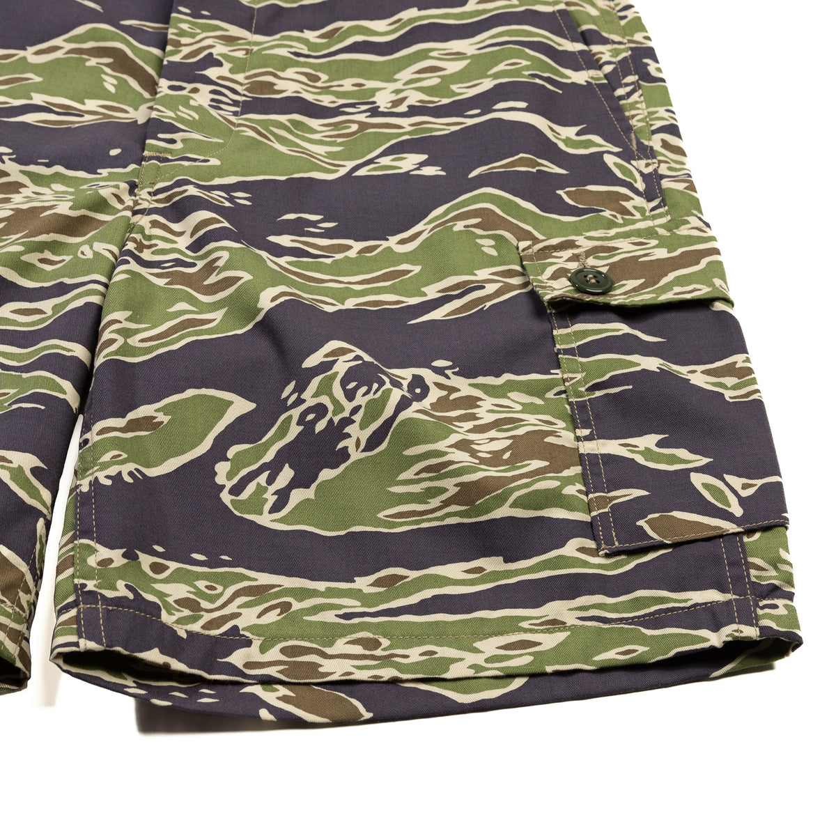 The Real McCoy's Tiger Camouflage Civilian Shorts - Late War Green - Standard & Strange