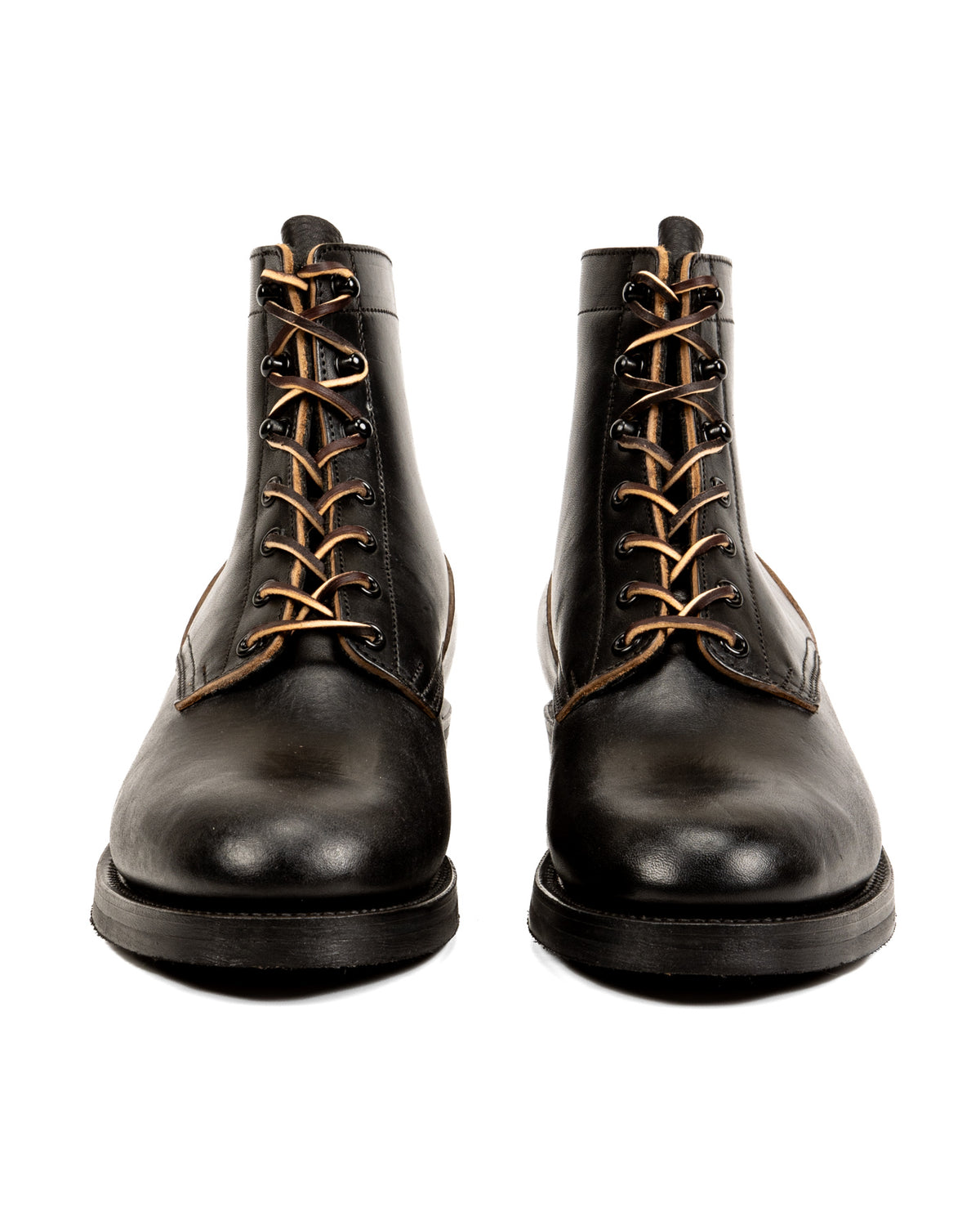 Rolling Dub Trio Griffin Plain Toe Boots - Black Horsebutt - Standard & Strange