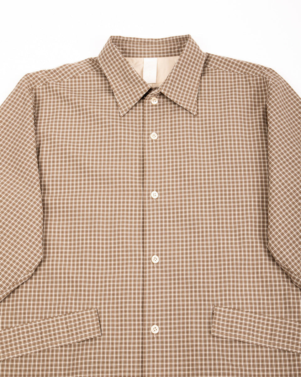 Senui Cover Shirt - Brown Organic Washer Check - Standard & Strange