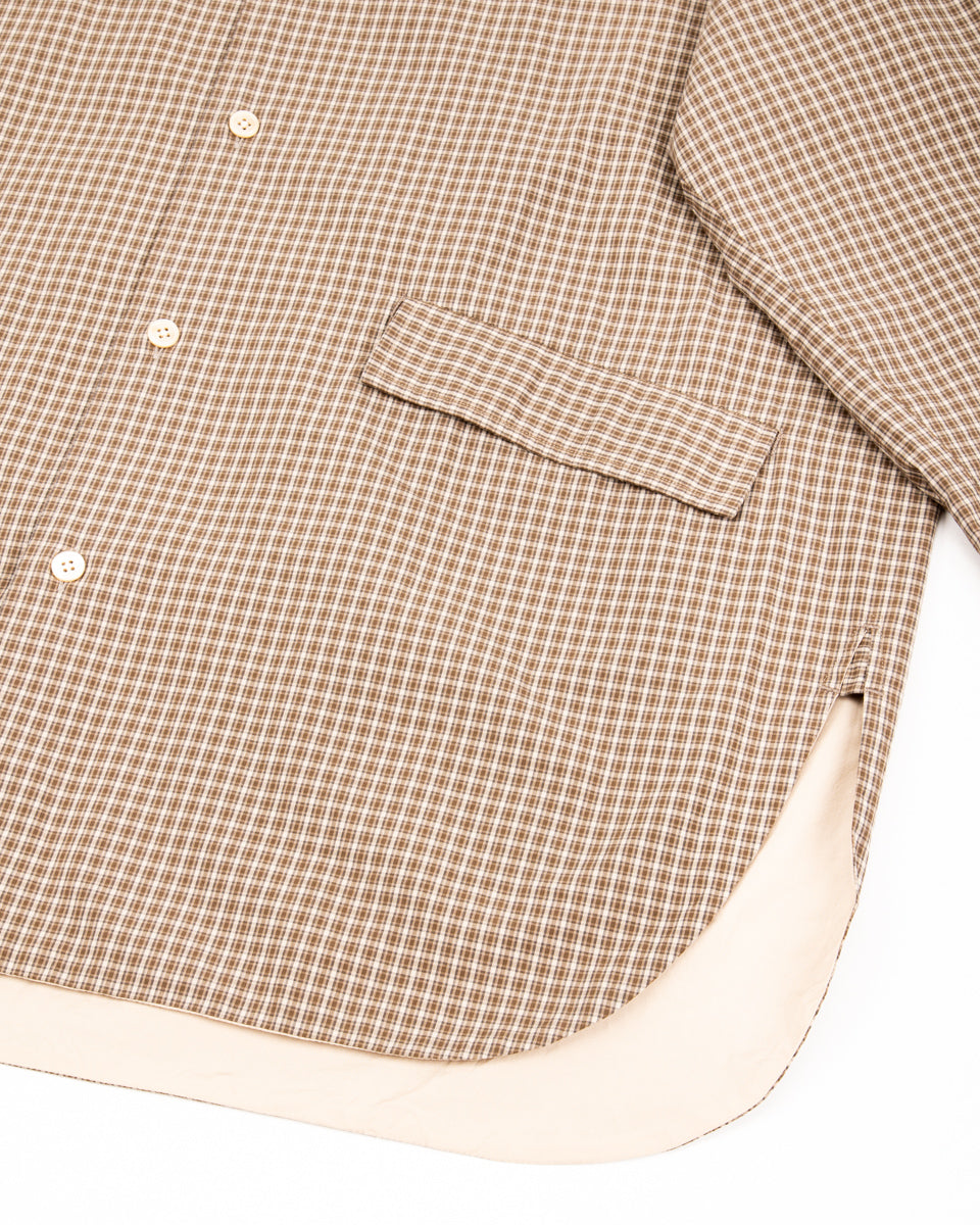 Senui Cover Shirt - Brown Organic Washer Check - Standard & Strange
