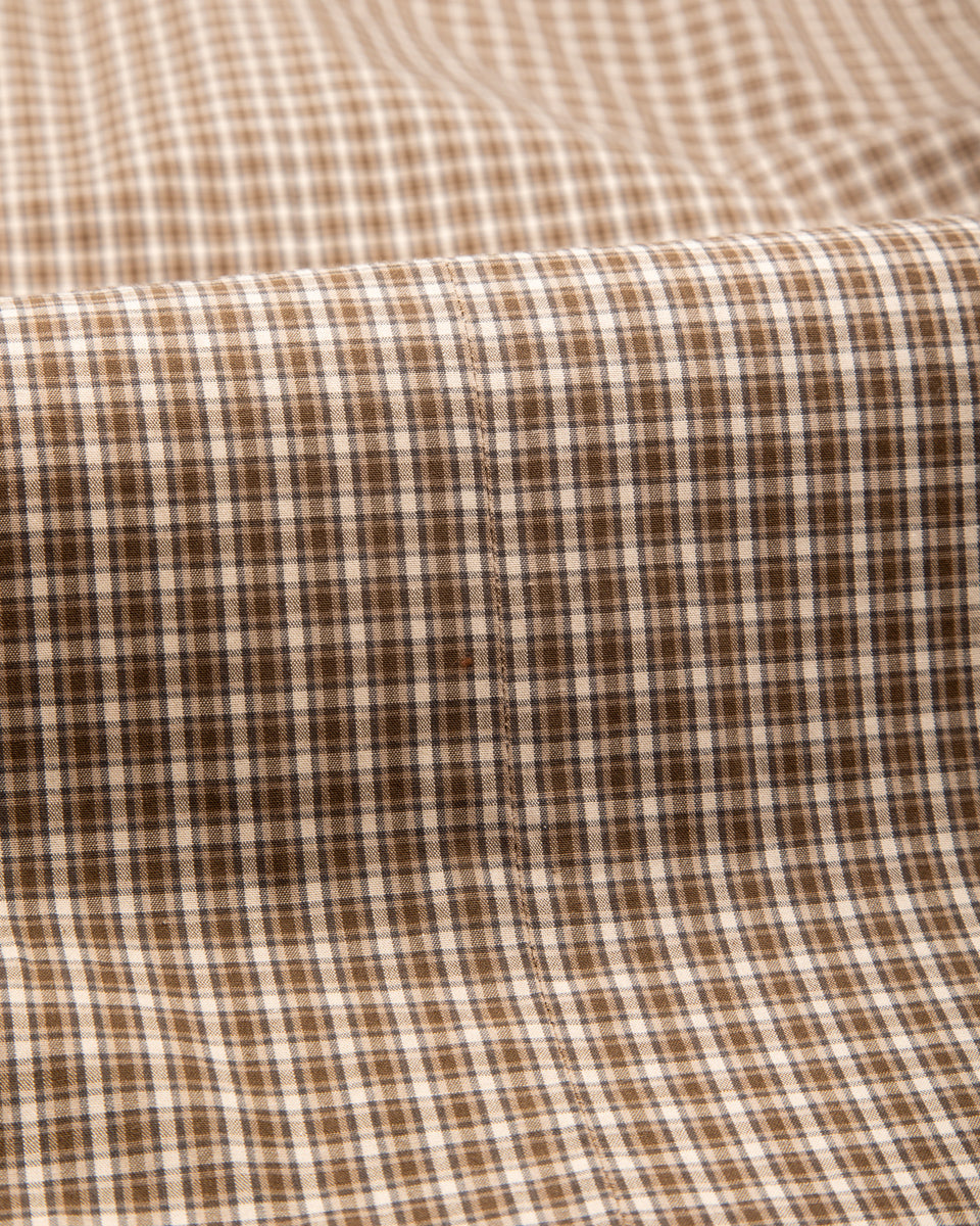 Senui Cover Shirt - Brown Organic Washer Check - Standard & Strange
