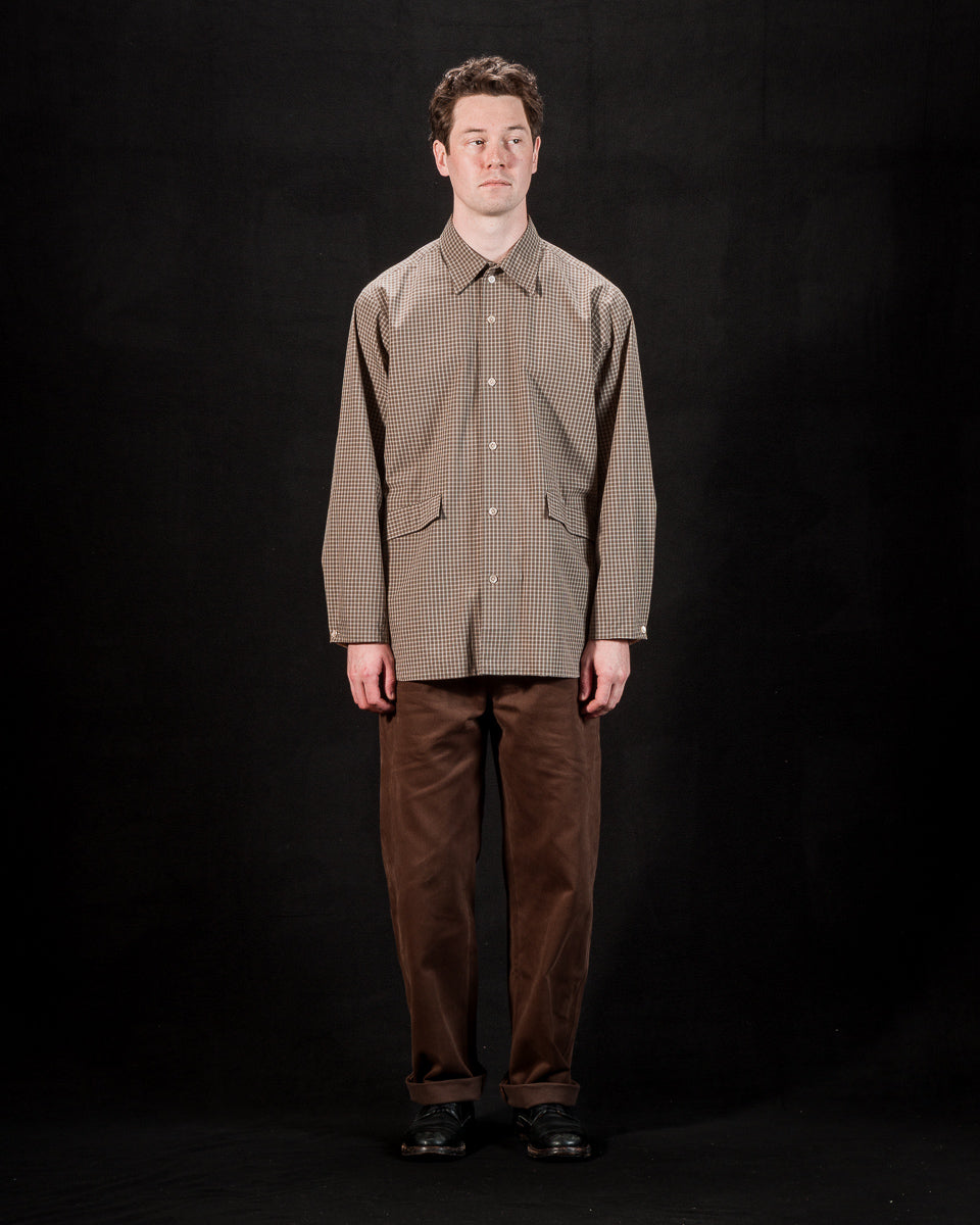 Senui Cover Shirt - Brown Organic Washer Check - Standard & Strange