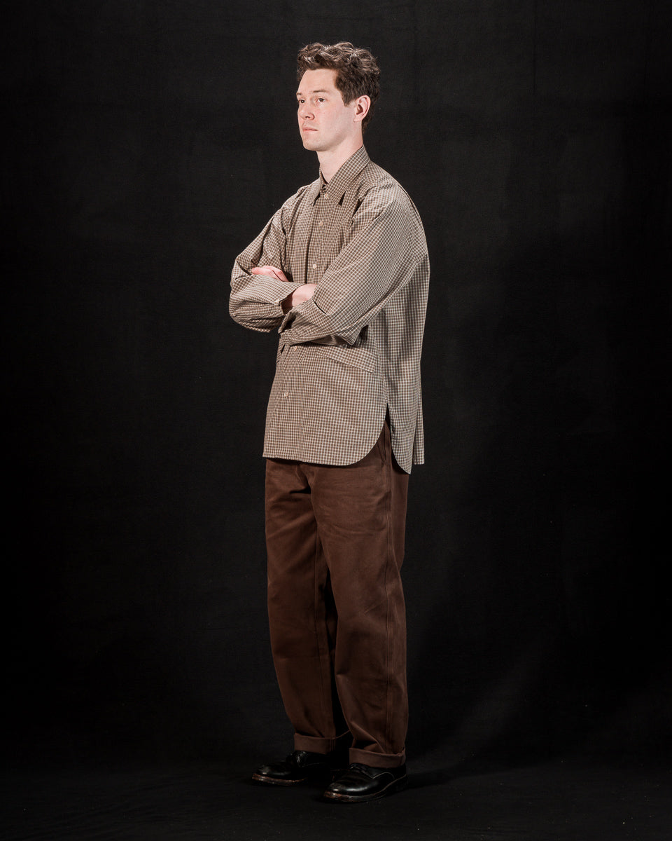 Senui Cover Shirt - Brown Organic Washer Check - Standard & Strange