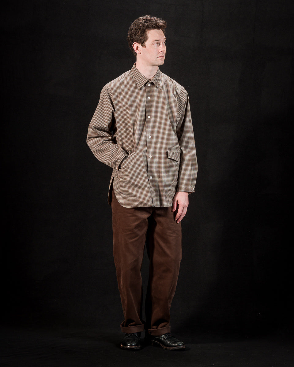 Senui Cover Shirt - Brown Organic Washer Check - Standard & Strange