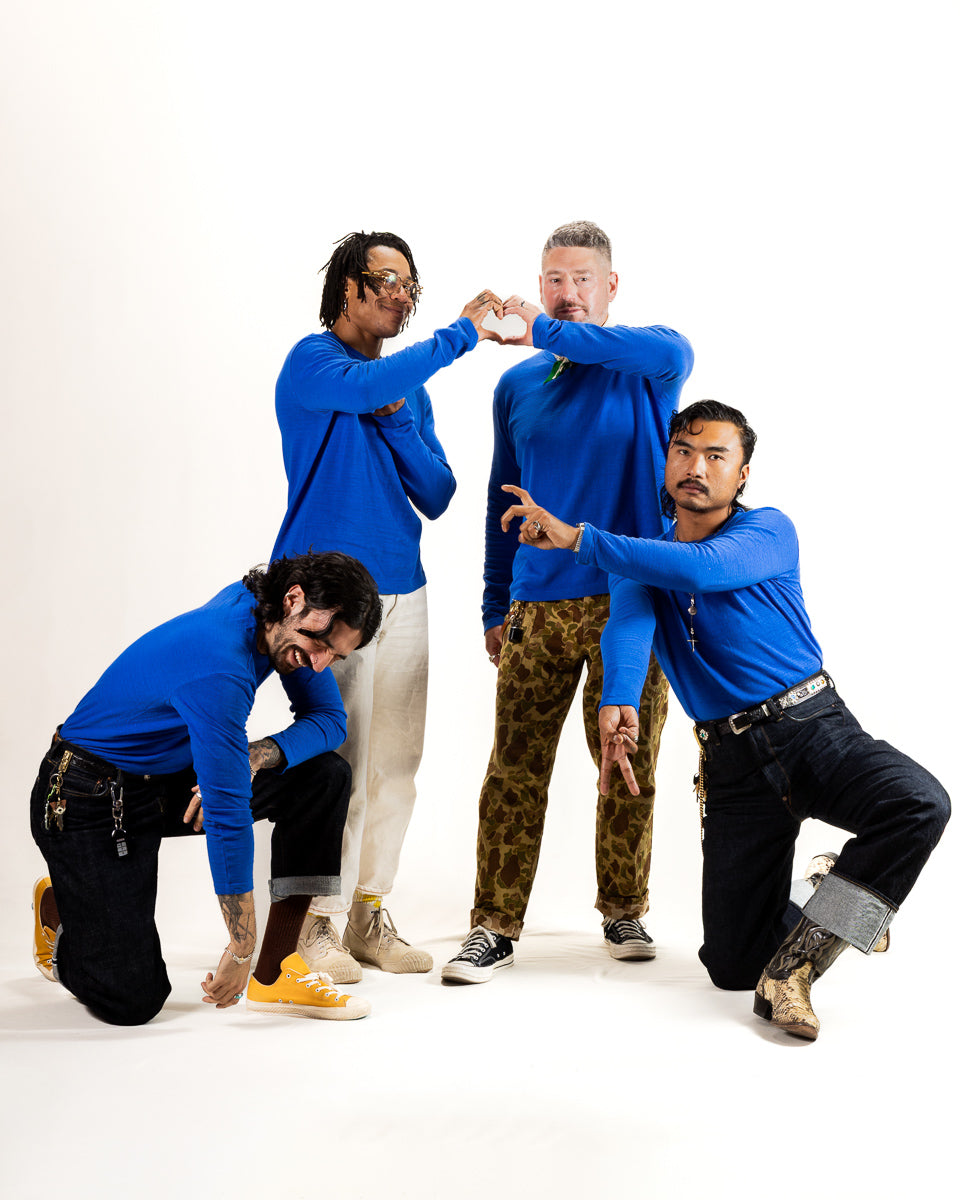 Standard & Strange Wakayama Special Loopwheel L/S Tee - Klein Blue - Standard & Strange