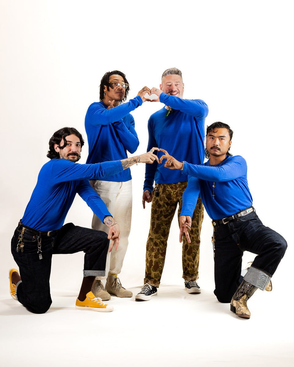 Standard & Strange Wakayama Special Loopwheel L/S Tee - Klein Blue - Standard & Strange