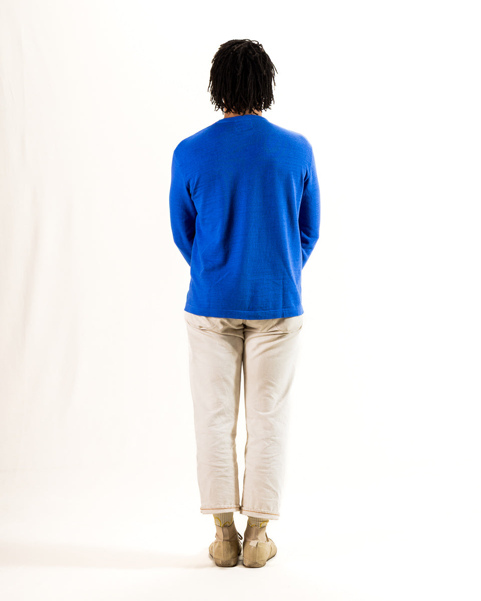 Standard & Strange Wakayama Special Loopwheel L/S Tee - Klein Blue - Standard & Strange