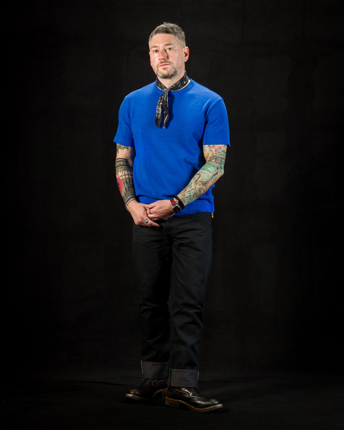 Standard & Strange Wakayama Special Loopwheel Tee - Klein Blue - Standard & Strange