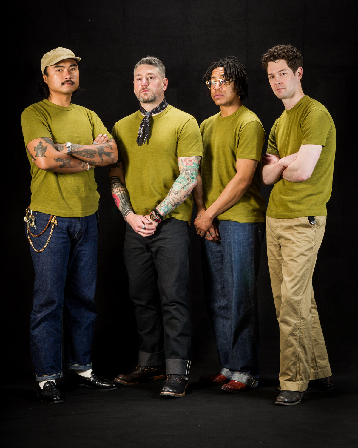 Standard & Strange Wakayama Special Loopwheel Tee - Martini Olive - Standard & Strange