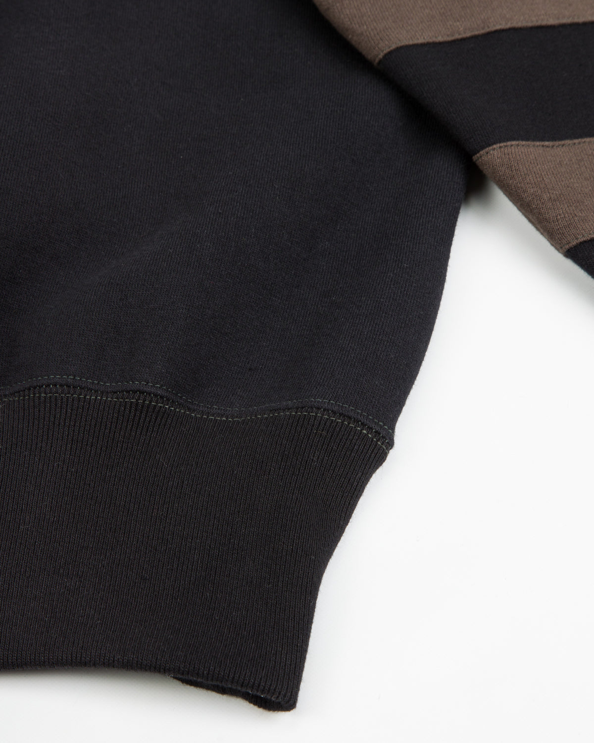 The Real McCoy's Buco Striped-Sleeve Sweatshirt - Black/Charcoal - Standard & Strange