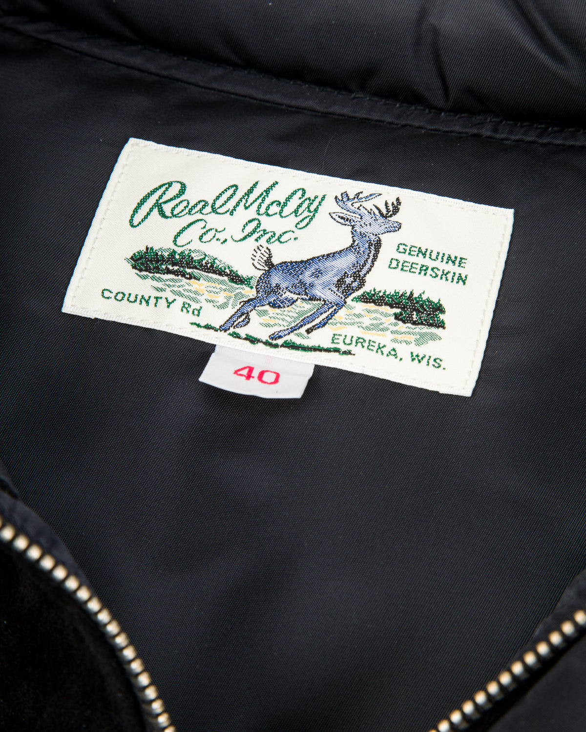 The Real McCoy's Deerskin Down Vest (221 Model) - Black - Standard & Strange