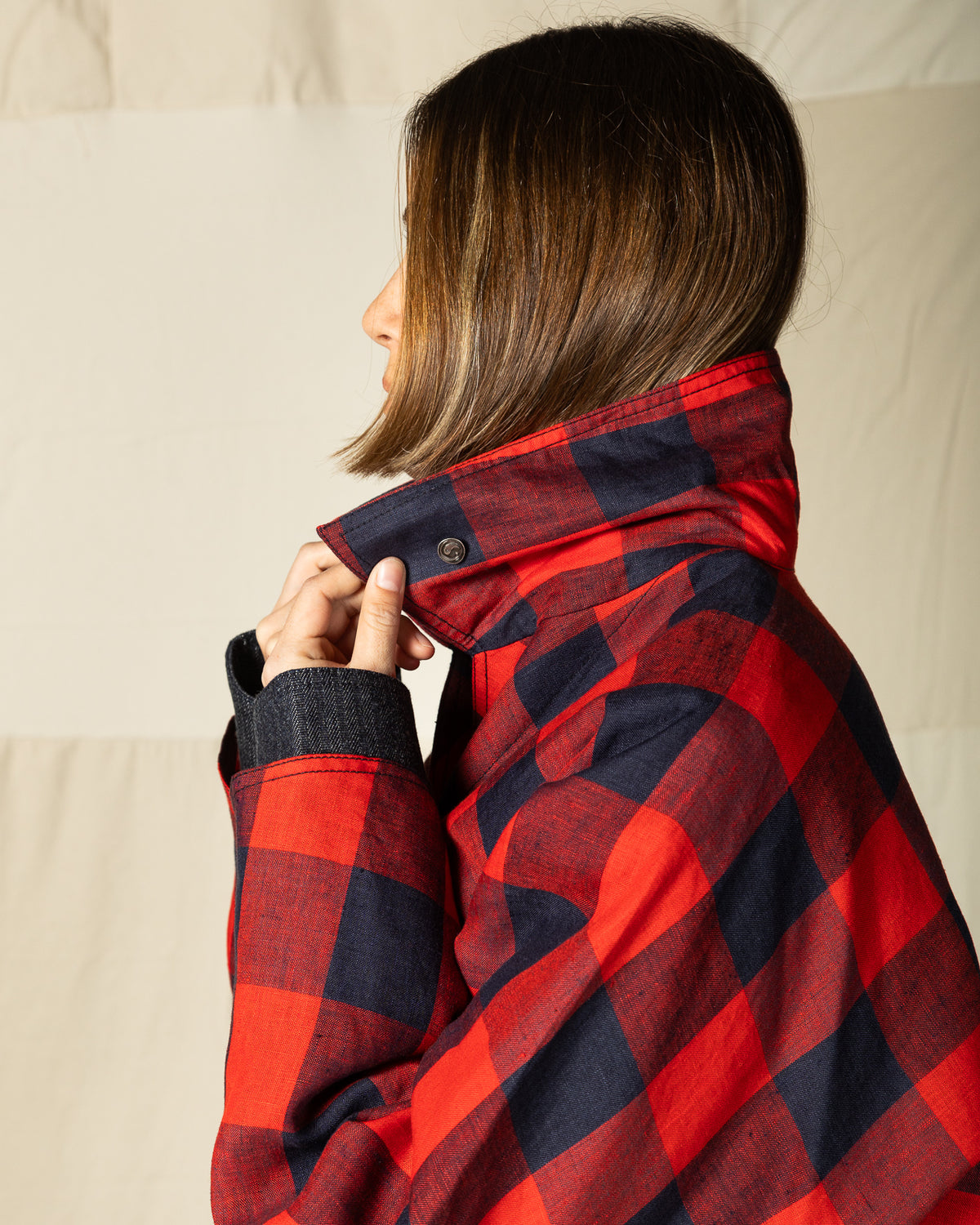 W'Menswear Hunter Fisher Coat - Denim/Red - Standard & Strange