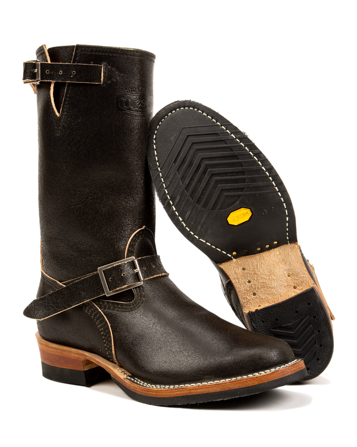 Wesco S&S x Wesco Quick Striker Engineer Boot - Olive Waxed Flesh - Standard & Strange