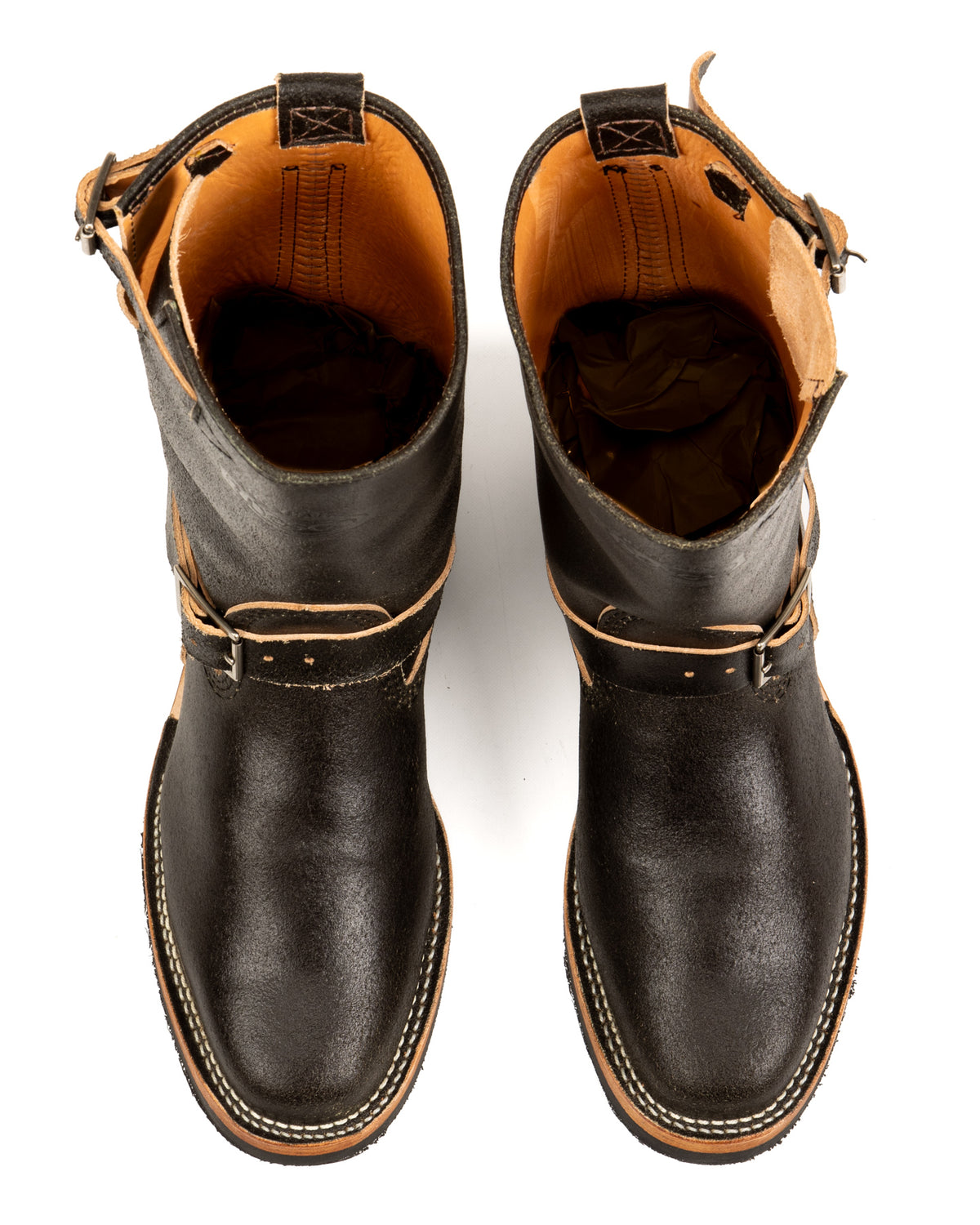 Wesco S&S x Wesco Quick Striker Engineer Boot - Olive Waxed Flesh - Standard & Strange