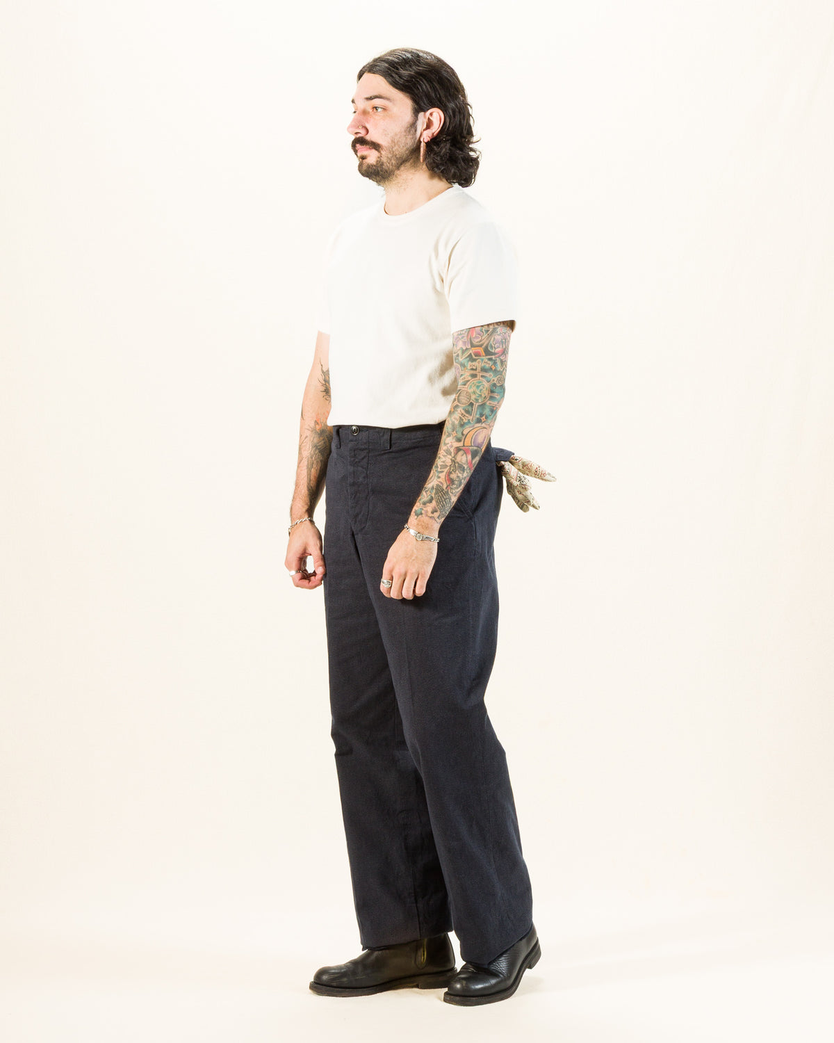Wonder Looper Double Heavyweight Crewneck T-shirt - Ecru - Standard & Strange
