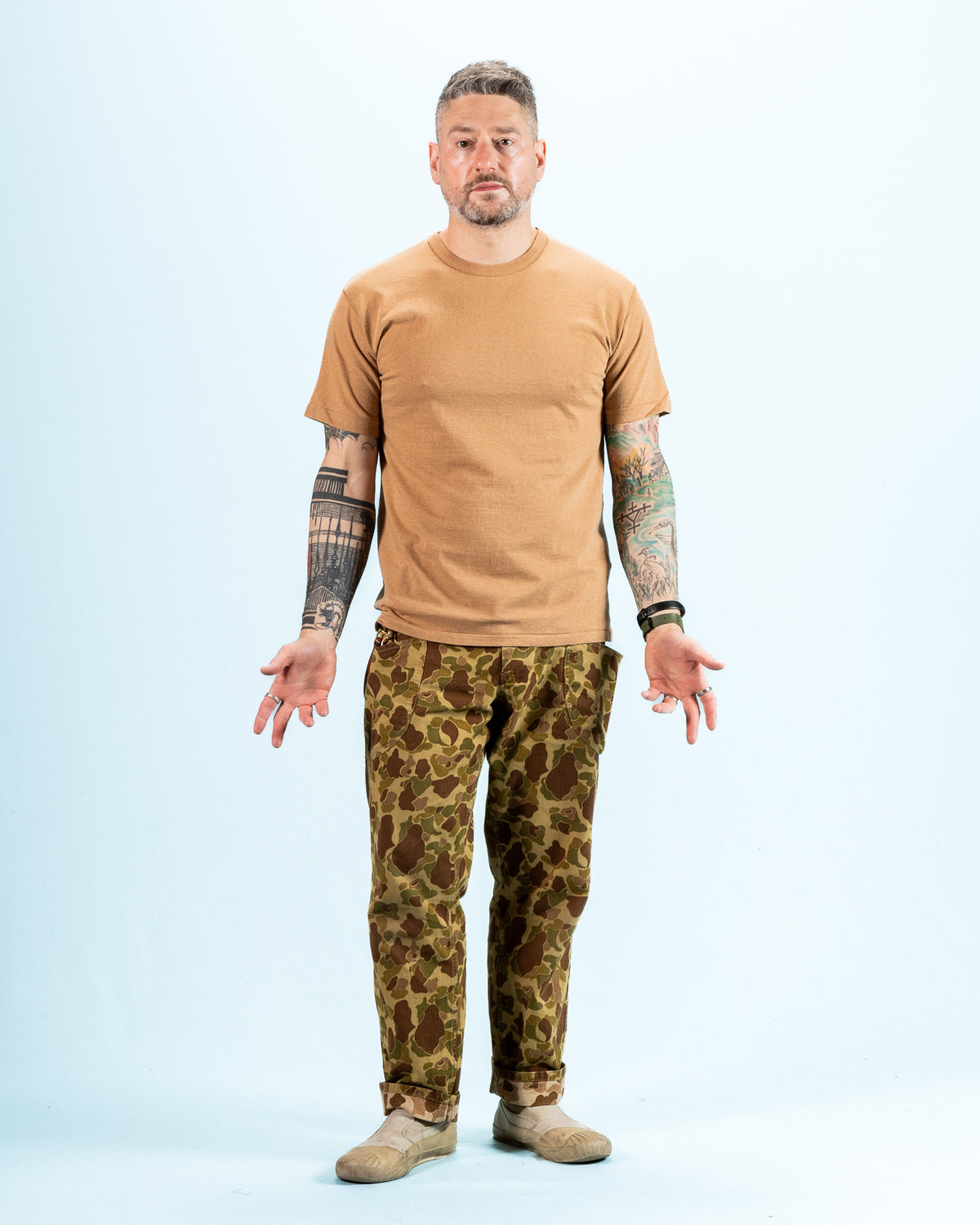 Wonder Looper Foxfibre® Tsuriami Crewneck T-shirt - Coyote 70 - Standard & Strange