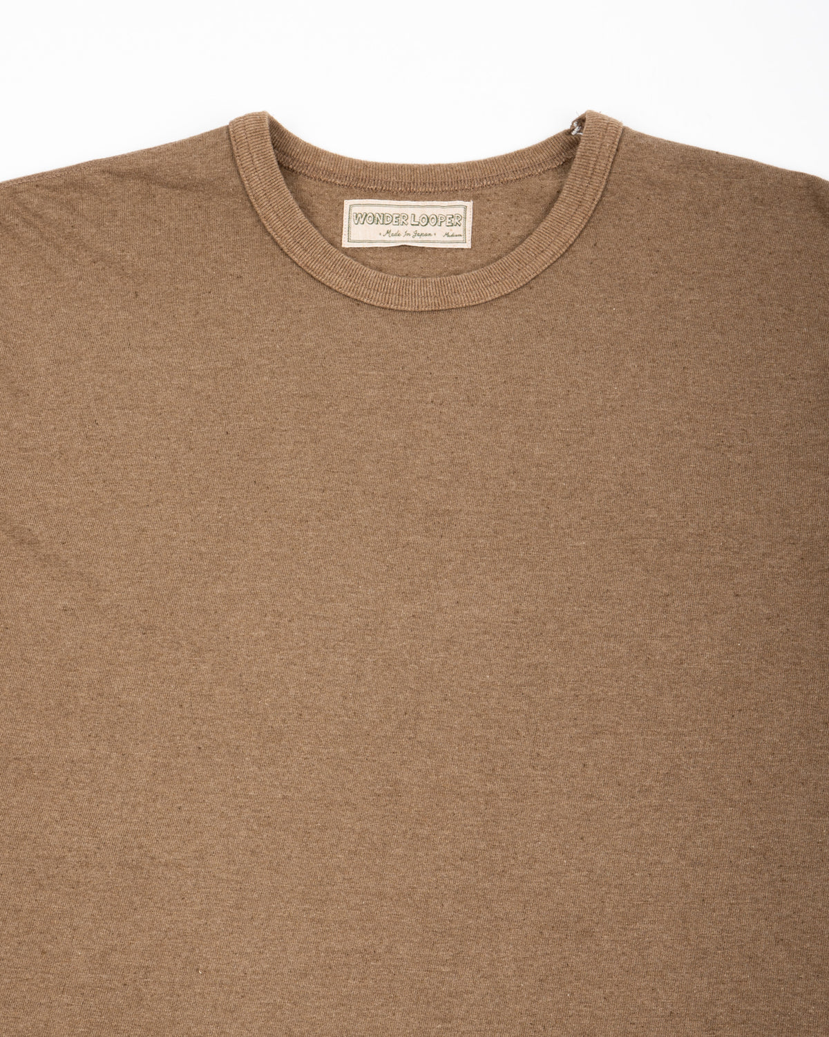 Wonder Looper Iron Mordant Foxfibre® Tsuriami Crewneck T-shirt - Coyote 70 - Standard & Strange