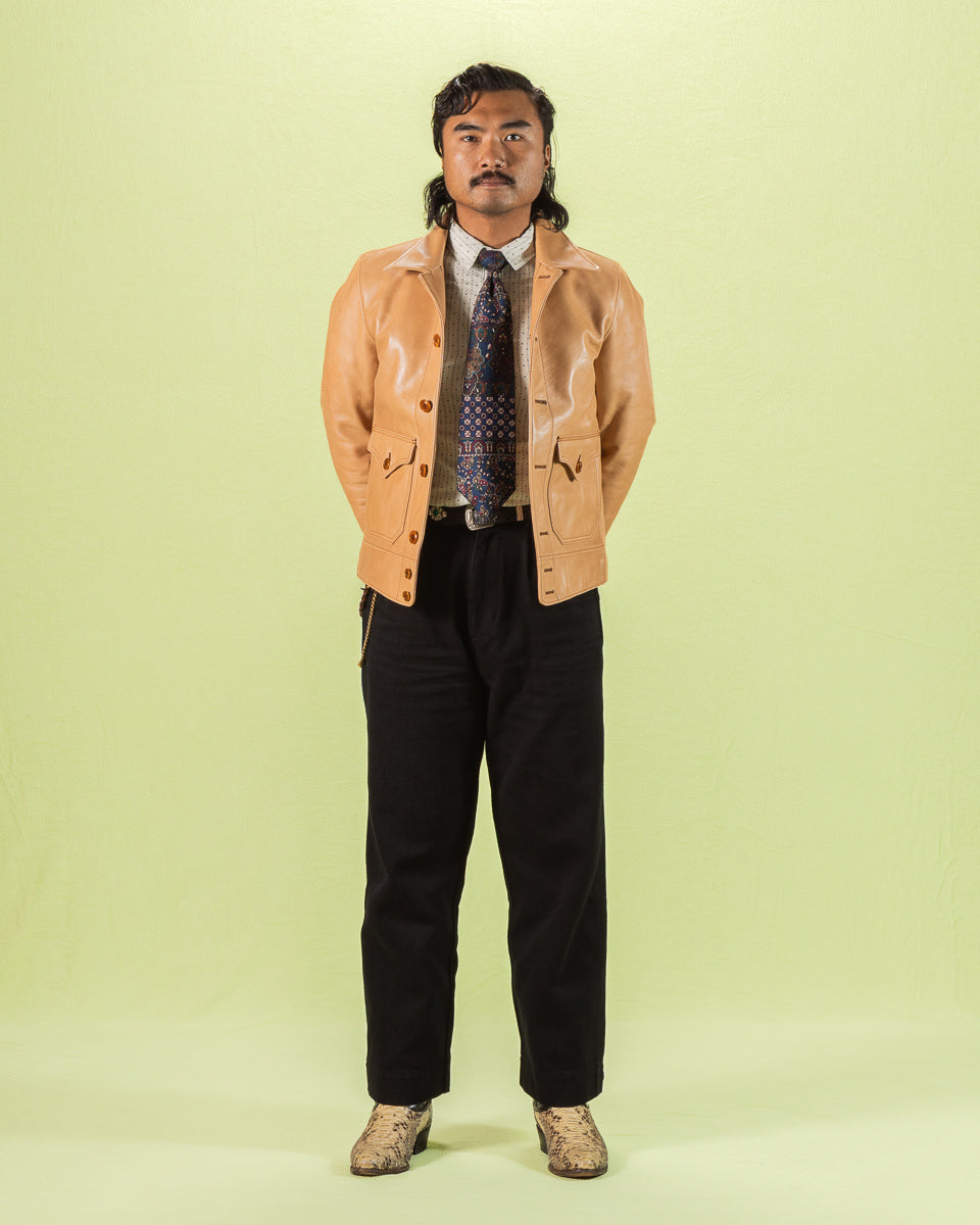 Y'2 Leather Kakishibu Persimmon Tanned Horsehide Cossack Jacket (KB-162) - Standard & Strange