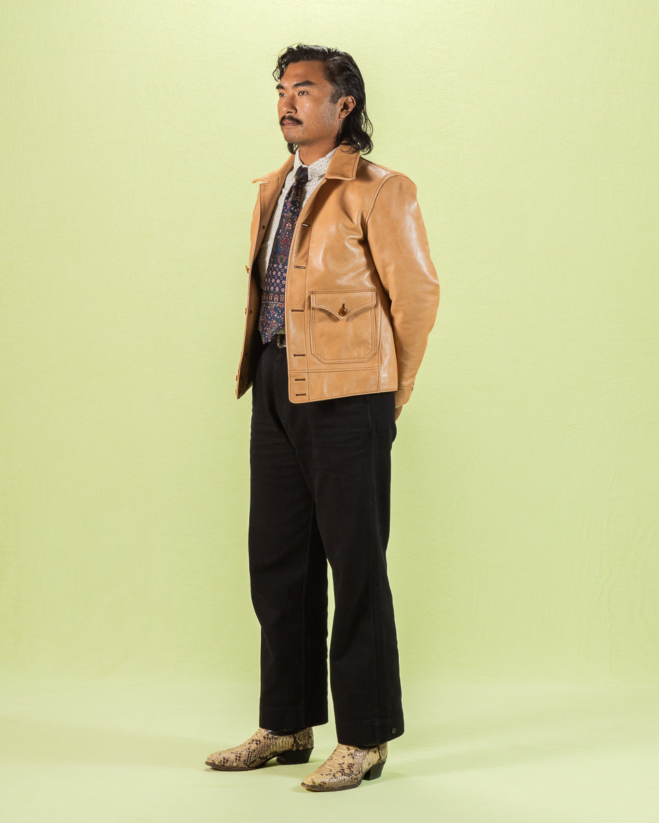 Y'2 Leather Kakishibu Persimmon Tanned Horsehide Cossack Jacket (KB-162) - Standard & Strange