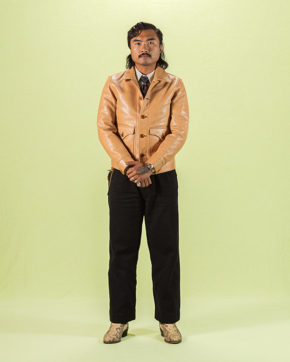 Y'2 Leather Kakishibu Persimmon Tanned Horsehide Cossack Jacket (KB-162) - Standard & Strange