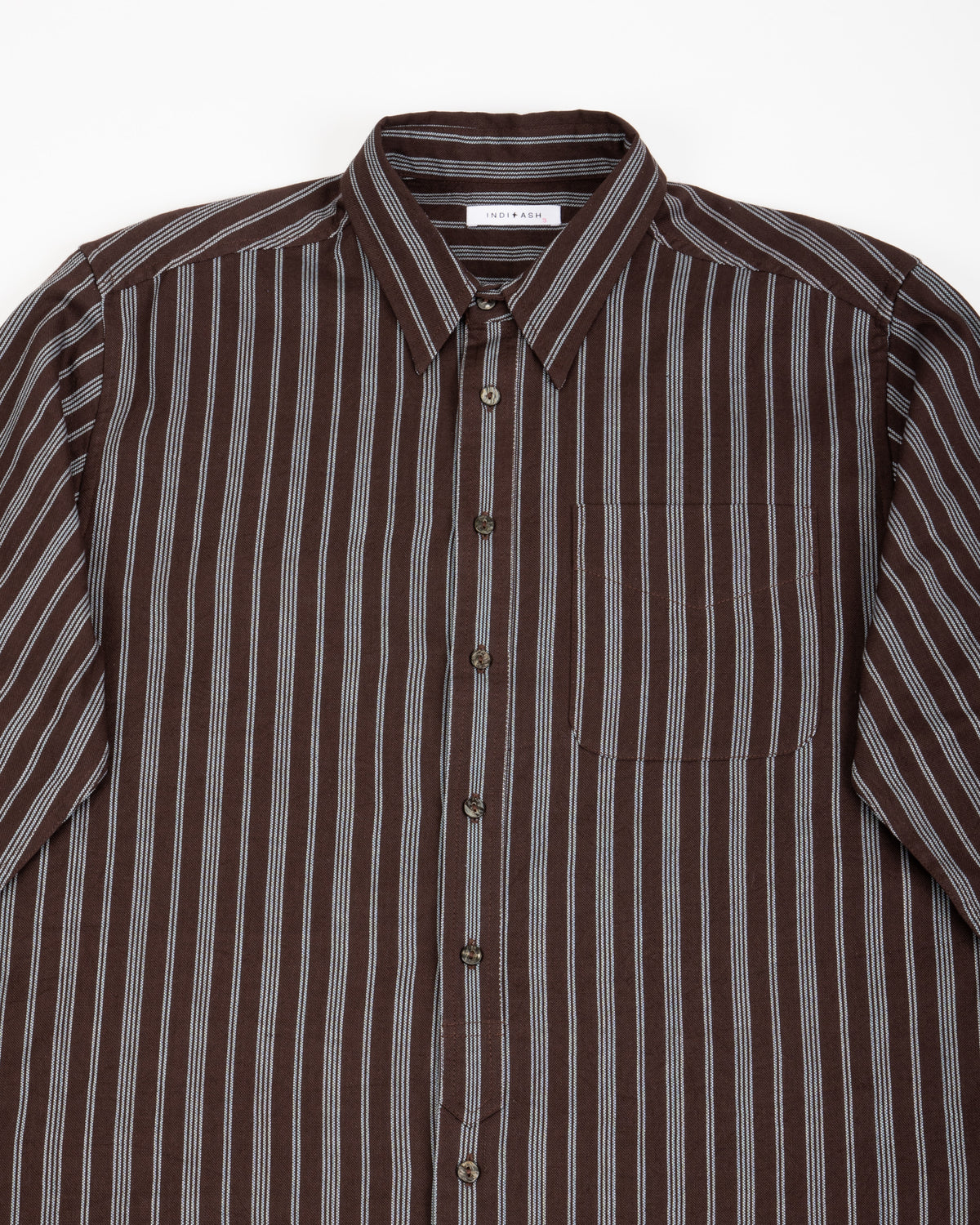Indi + Ash Brook L/S Shirt - Handwoven Plum/Indigo Kala Cotton Variegated Stripe - Standard & Strange