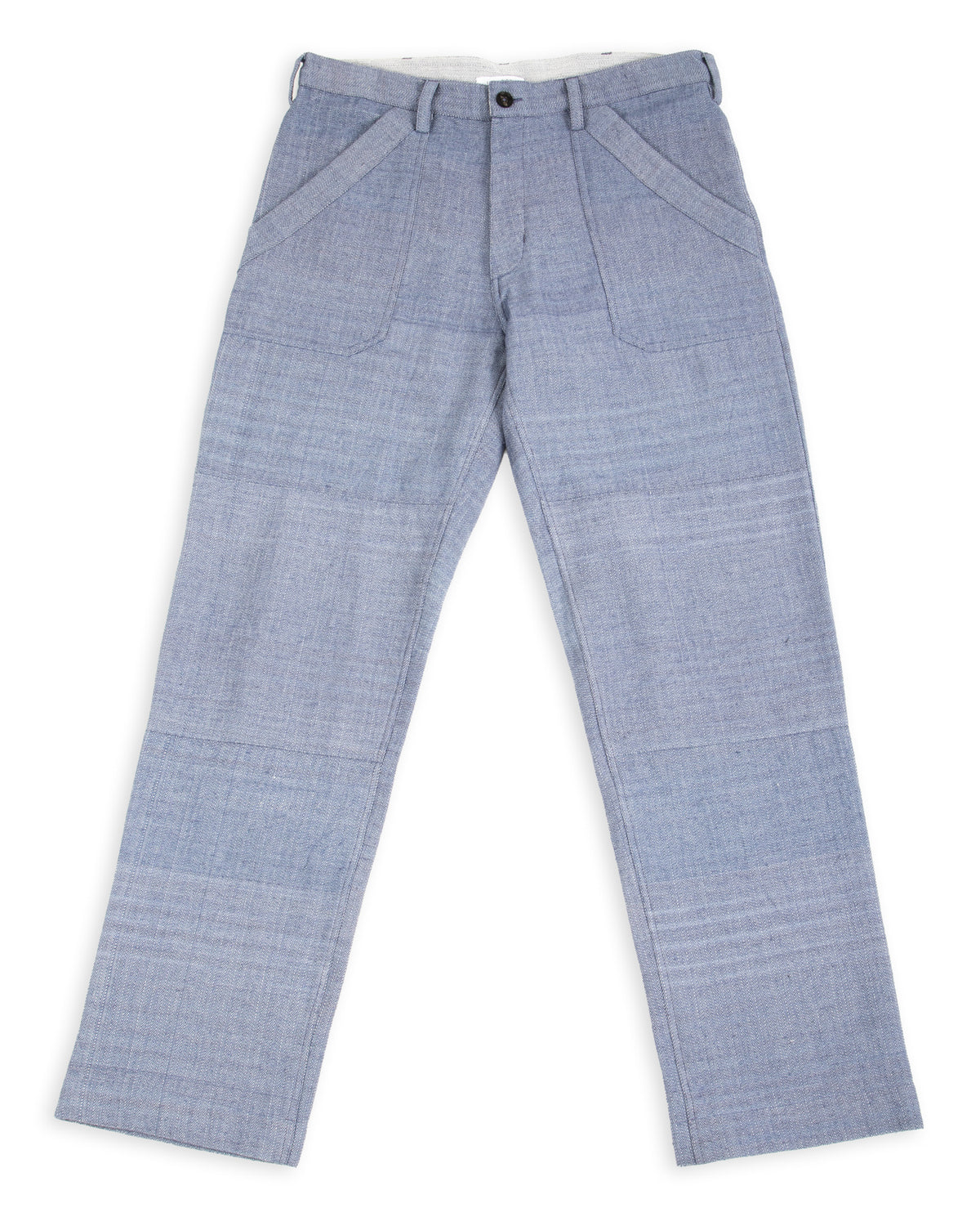 Indi + Ash Isaac Pant - Handwoven French Blue/Indigo Military Herringbone - Standard & Strange