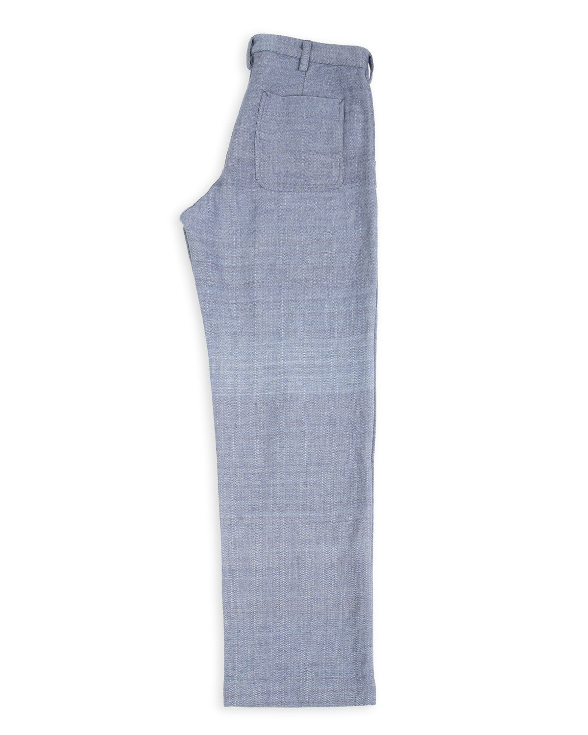 Indi + Ash Isaac Pant - Handwoven French Blue/Indigo Military Herringbone - Standard & Strange