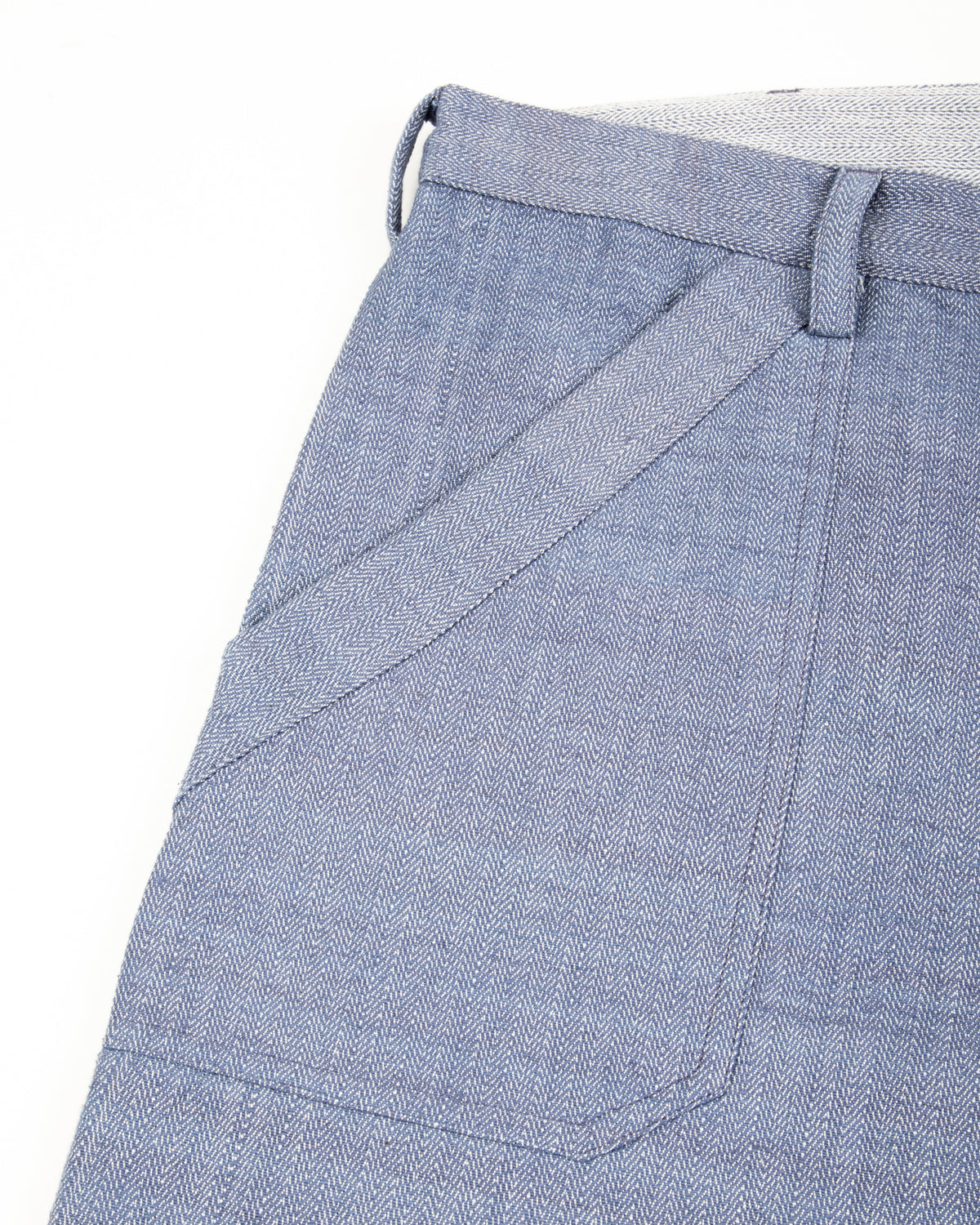 Indi + Ash Isaac Pant - Handwoven French Blue/Indigo Military Herringbone - Standard & Strange