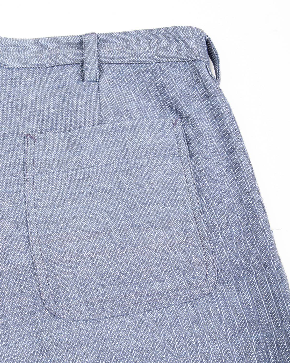 Indi + Ash Isaac Pant - Handwoven French Blue/Indigo Military Herringbone - Standard & Strange