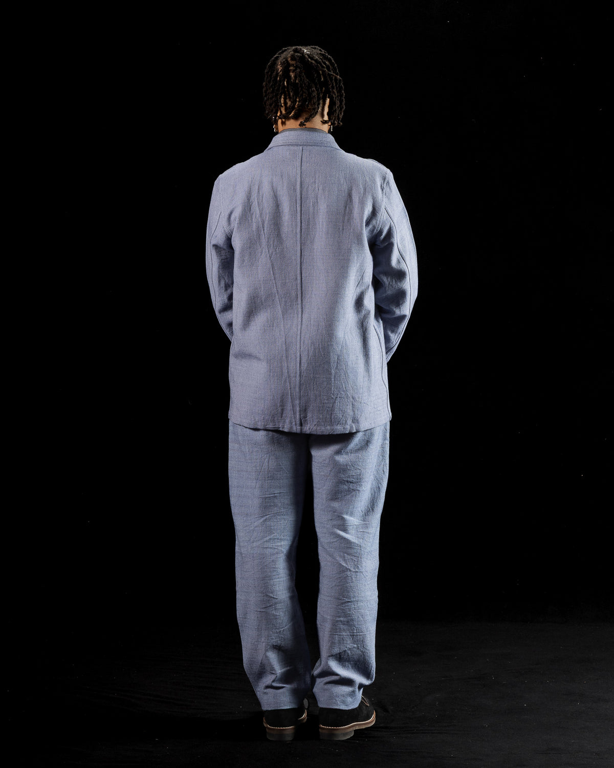 Indi + Ash Isaac Pant - Handwoven French Blue/Indigo Military Herringbone - Standard & Strange