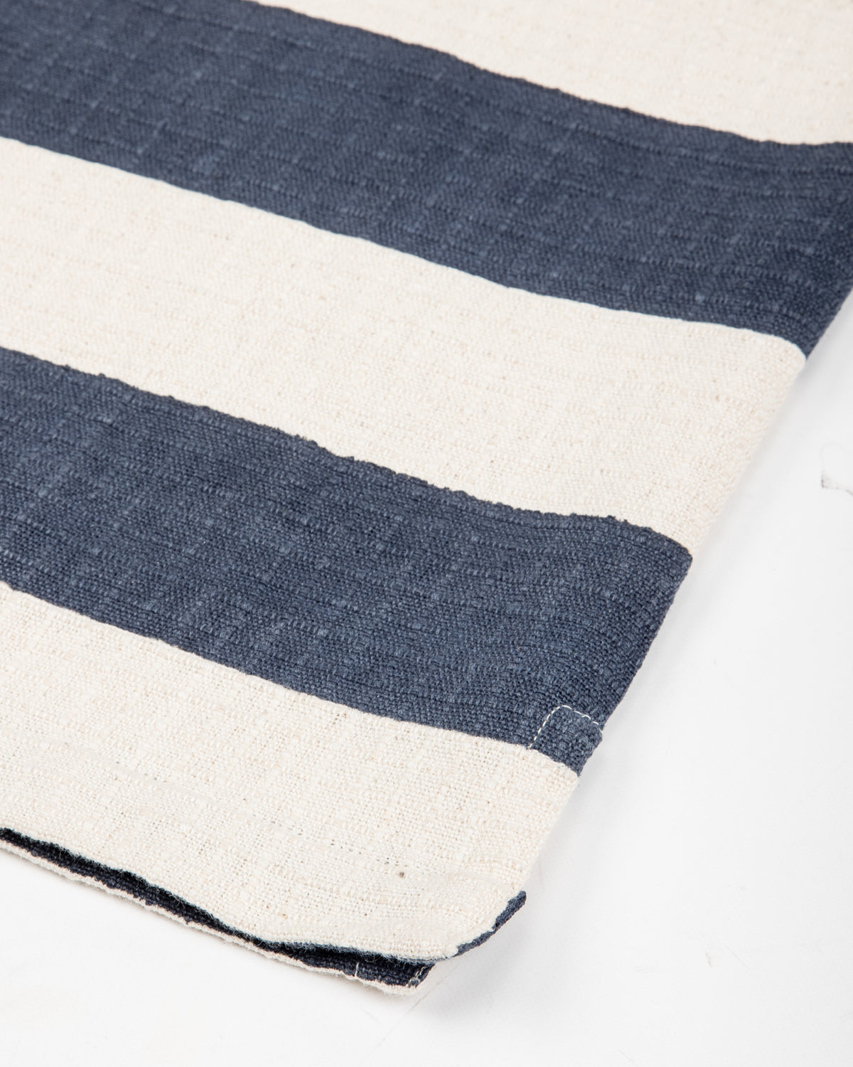 Indi + Ash Rugby Shirt - Handwoven Natural/Indigo Ripstop Black Print Stripe - Standard & Strange