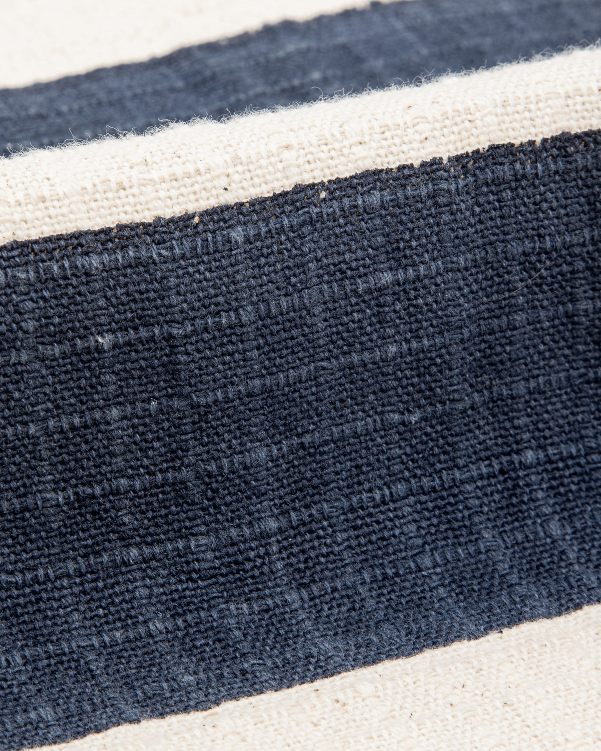 Indi + Ash Rugby Shirt - Handwoven Natural/Indigo Ripstop Black Print Stripe - Standard & Strange