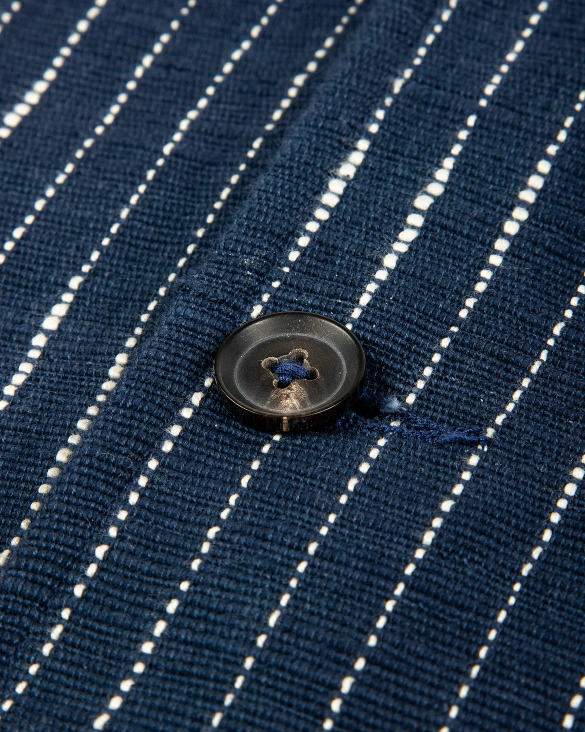 Indi + Ash Study Jacket - Handwoven Dark Indigo/Ecru Ticking Stripe - Standard & Strange